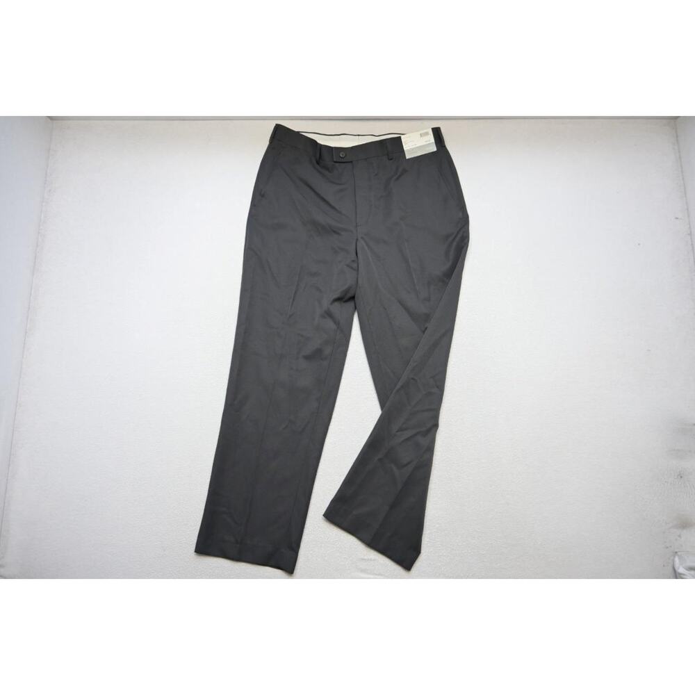 Louis Raphael Dress‎ Pants Tailored Fit Flat Charcoal Mens Size 36 x 30 NWT